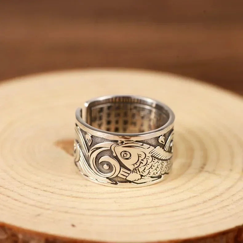Ethnic-Style Ring with Fish