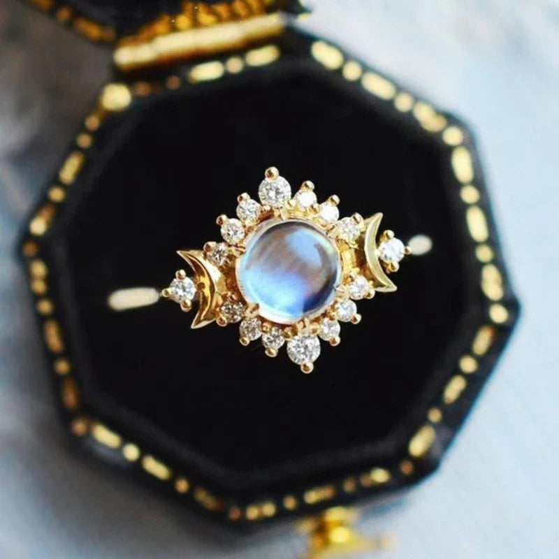 Annulus Ring with Moonstone Rhinestones
