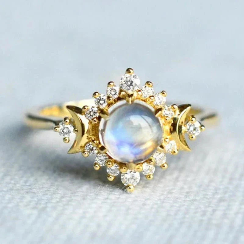 Annulus Ring with Moonstone Rhinestones