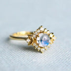 Annulus Ring with Moonstone Rhinestones
