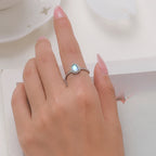 Moonstone Zircon Ring