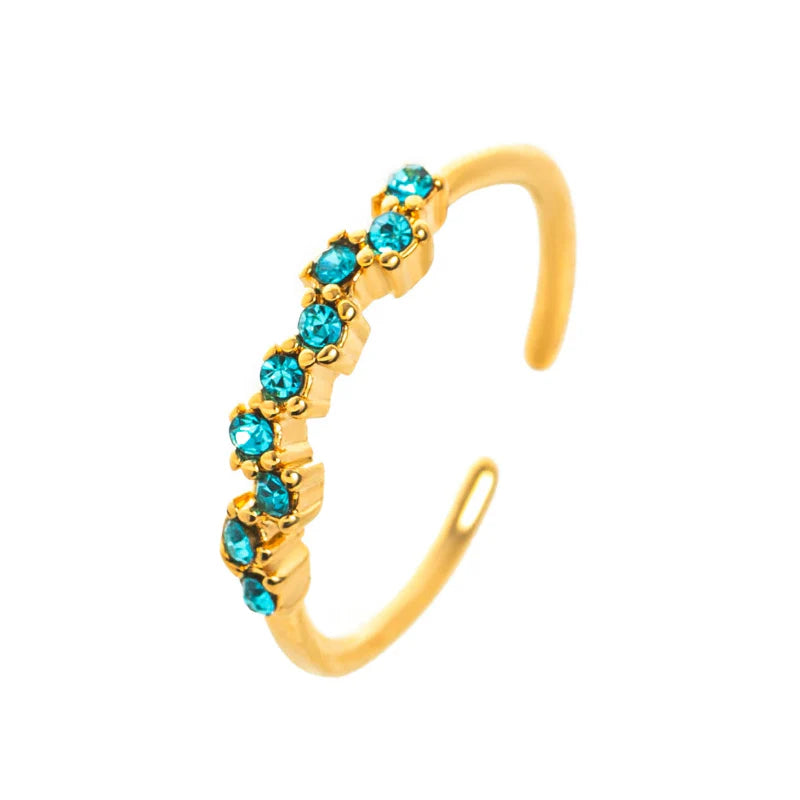 Ring Band with Zircon Birthstone