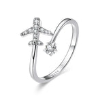 True Silver Airplane Ring for Women silver