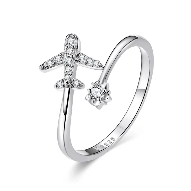 True Silver Airplane Ring for Women silver