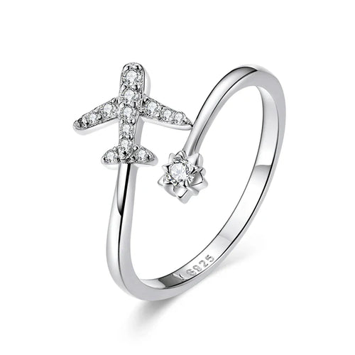 True Silver Airplane Ring for Women silver