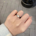 Cat Ring Band Black Stones