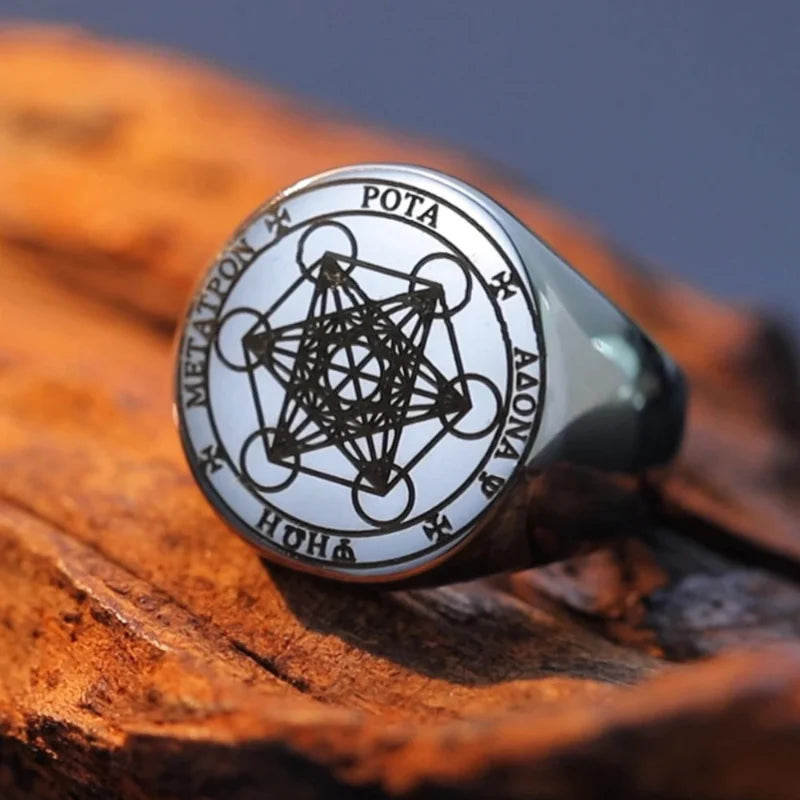 Metatron’s Cube Ring silver b