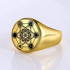 Metatron’s Cube Ring gold a
