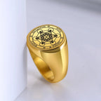 Metatron’s Cube Ring gold b