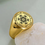 Metatron’s Cube Ring gold b