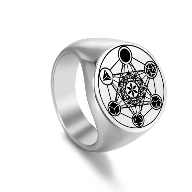 Metatron’s Cube Ring silver a