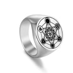 Metatron’s Cube Ring silver a