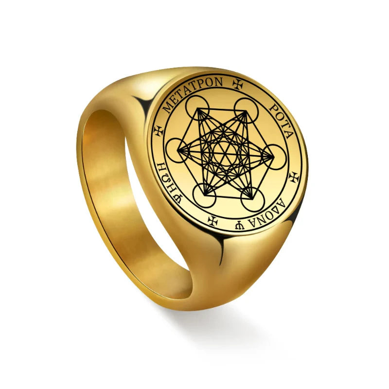 Metatron’s Cube Ring gold b