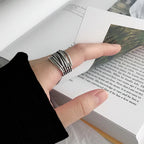 Ethnic Style Women's Band Ring silver