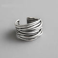 Ethnic Style Women's Band Ring silver