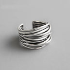 Ethnic Style Women's Band Ring silver