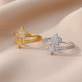 Double Stars Zircon Ring in Silver