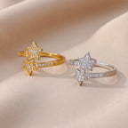 Double Stars Zircon Ring in Silver