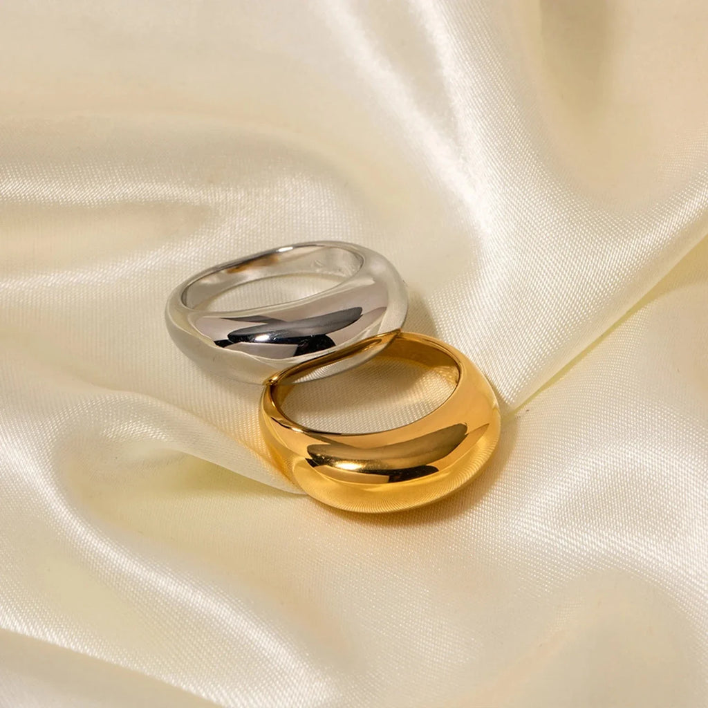Elegant Large Water Drop Ring Silver