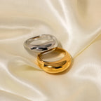 Elegant Large Water Drop Ring Silver