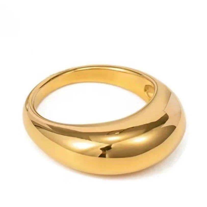 Elegant Large Water Drop Ring Gold