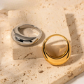 Elegant Large Water Drop Ring Gold