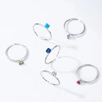 Colored Zircon Band Ring Birthstone