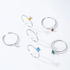Colored Zircon Band Ring Birthstone
