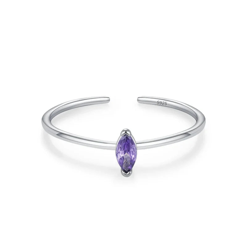 Colored Zircon Band Ring Birthstone