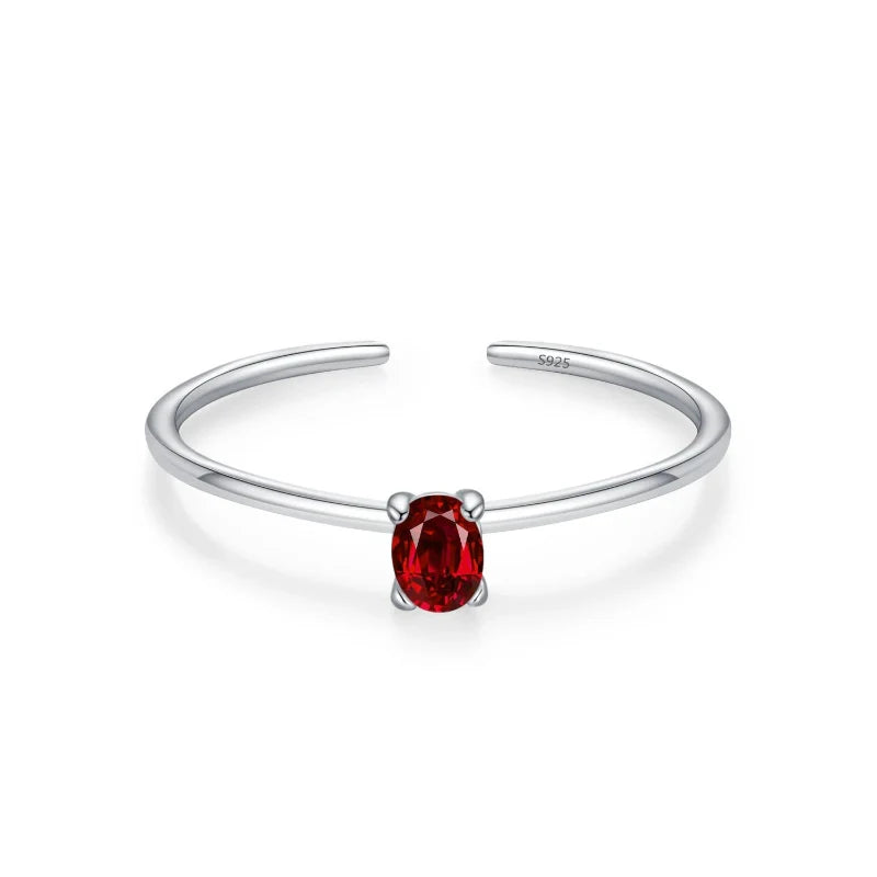 Colored Zircon Band Ring Birthstone