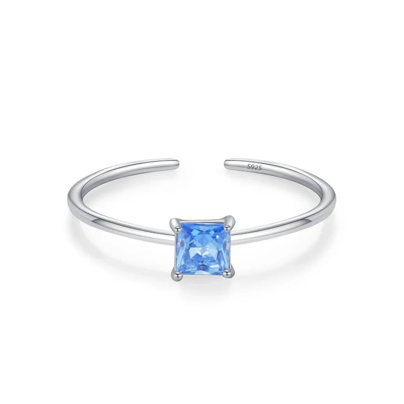 Colored Zircon Band Ring Birthstone