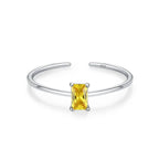 Colored Zircon Band Ring Birthstone