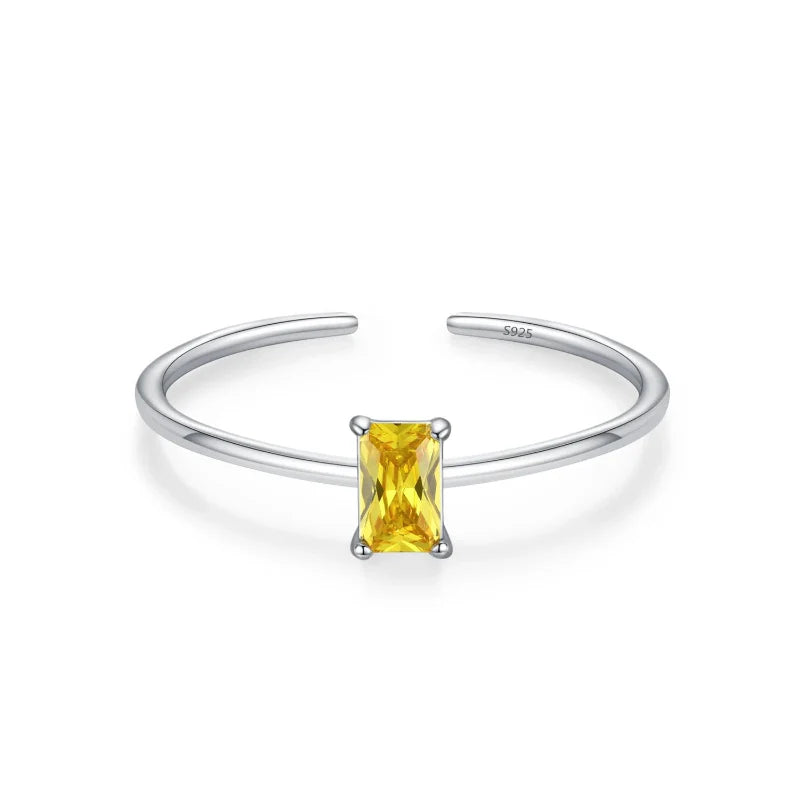 Colored Zircon Band Ring Birthstone