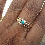 Ethnic Band Ring with Turquoise Stone gold
