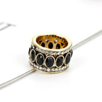 Ethnic Oriental-Style Band Ring in black