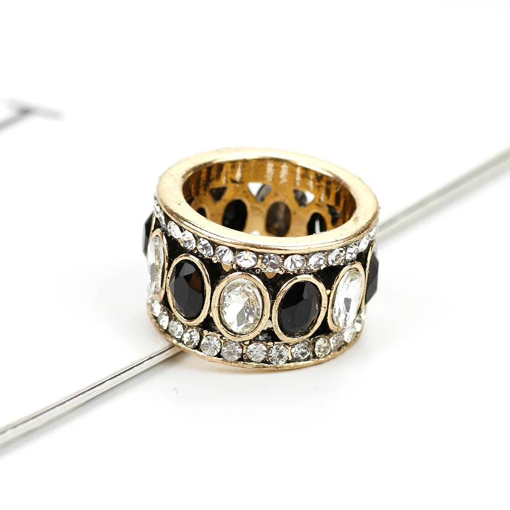 Ethnic Oriental-Style Band Ring in black and white