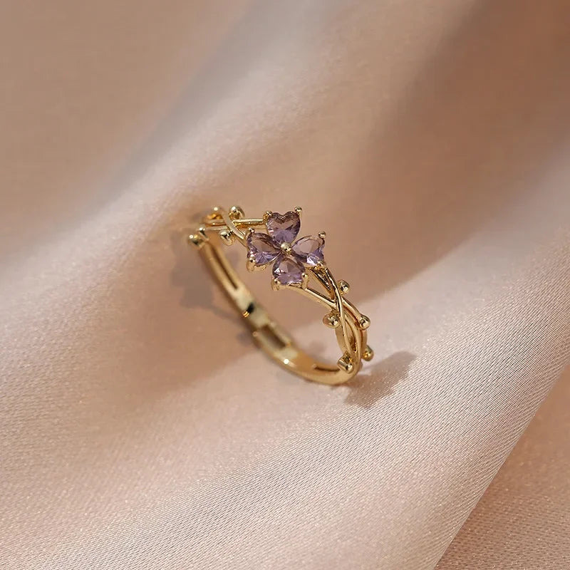 Fine Flower Zircon Band Ring