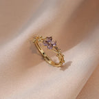 Fine Flower Zircon Band Ring