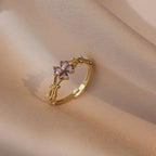 Fine Flower Zircon Band Ring
