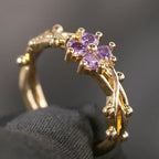 Fine Flower Zircon Band Ring