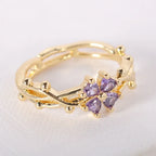 Fine Flower Zircon Band Ring