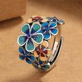 Colored Flowers Band Ring