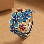 Colored Flowers Band Ring