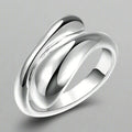 Silver Hollow Water Drop Band Ring