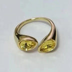 Water Drop Ring Colored Pearl yellow