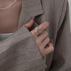 Elegant Large Flower Band Ring
