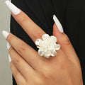 White Large Flower Ring