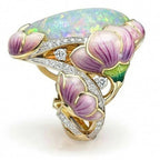 Lavender Flower Large Band Ring