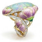 Lavender Flower Large Band Ring