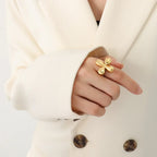 Vintage-Style Large Flower Band Ring